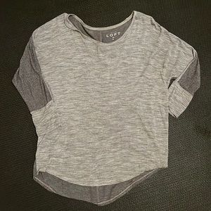 Two tone grey top from LOFT. Size Small